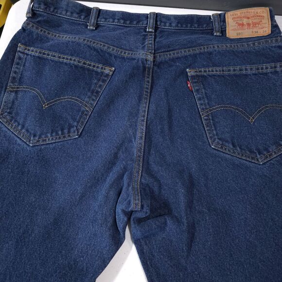 Levis 550 Relaxed Baggy Jeans 38x34 Mens High Rise Dark Wash Workwear Western - Picture 16 of 16